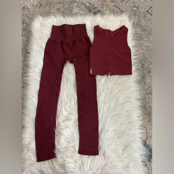 Free People Pants - FREE PEOPLE SET WINE RED